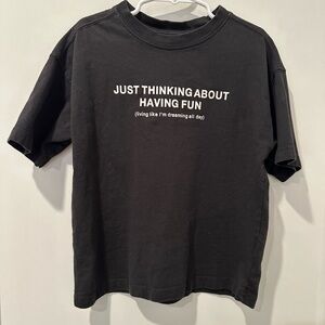 Zara Black Kids Tee with Fun Text